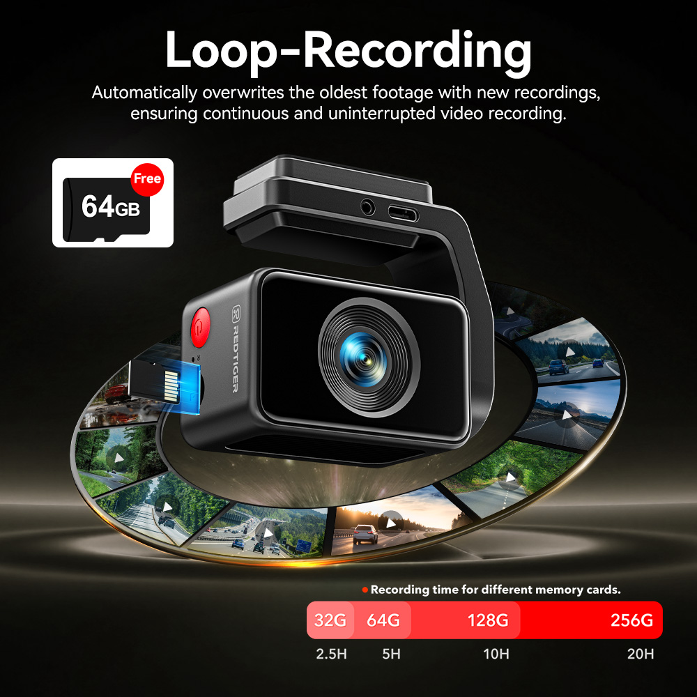 REDTIGER A4 4K Dual Dash Cam with GPS and Touchscreen photo 8