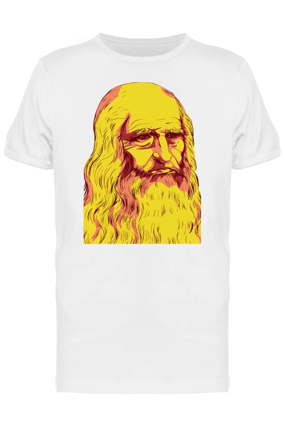 Leonardo Da Vinci Self-Portrait T-Shirt Men -Image by Shutterstock, Male Large