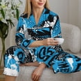 thumbnail image 6 of Uemuo Football Time Pattern Womens Pajama Sets,PJ Set for Women,Pajamas for Women Logo,Long Sleeve Pajama Set for Women,Soft Long Sleeve Top With Pants-X-Large, 6 of 9