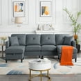 thumbnail image 2 of Gewnee Modular Sofas and Couches Sectional 4 Seater U Shaped Sofa with Storage Ottoman (Gray), 2 of 10