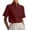 01-Wine, variant on MASRIN White Women's Stand Collar Split Neck Short Sleeve Tops Casual Elegant Slim Fit Summer Basic Blouse Shirts M