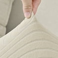 thumbnail image 5 of Skksst Dining Chair Slipcover Jacquard Seat Cover Waterproof Stretch Protectors, Beige, Set of 2, 5 of 7