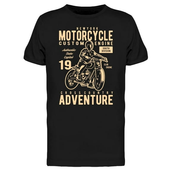 Motorcycle Adventure Design T-Shirt Men -Image by Shutterstock, Male x-Large