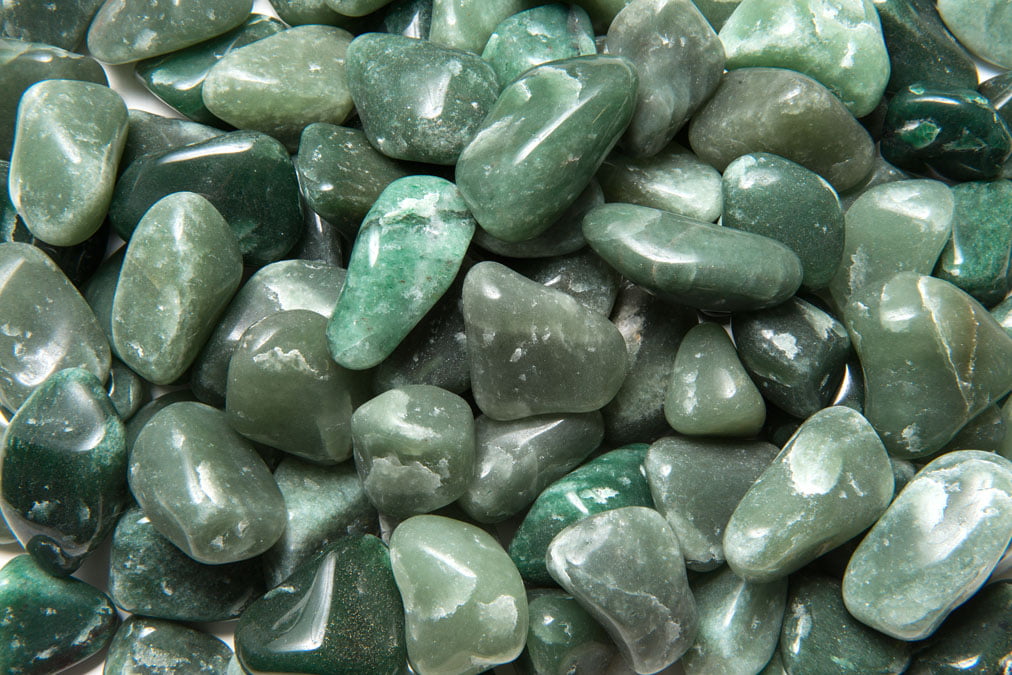 2 lbs of Tumbled Green Aventurine Natural Rock Chips with Info Card 