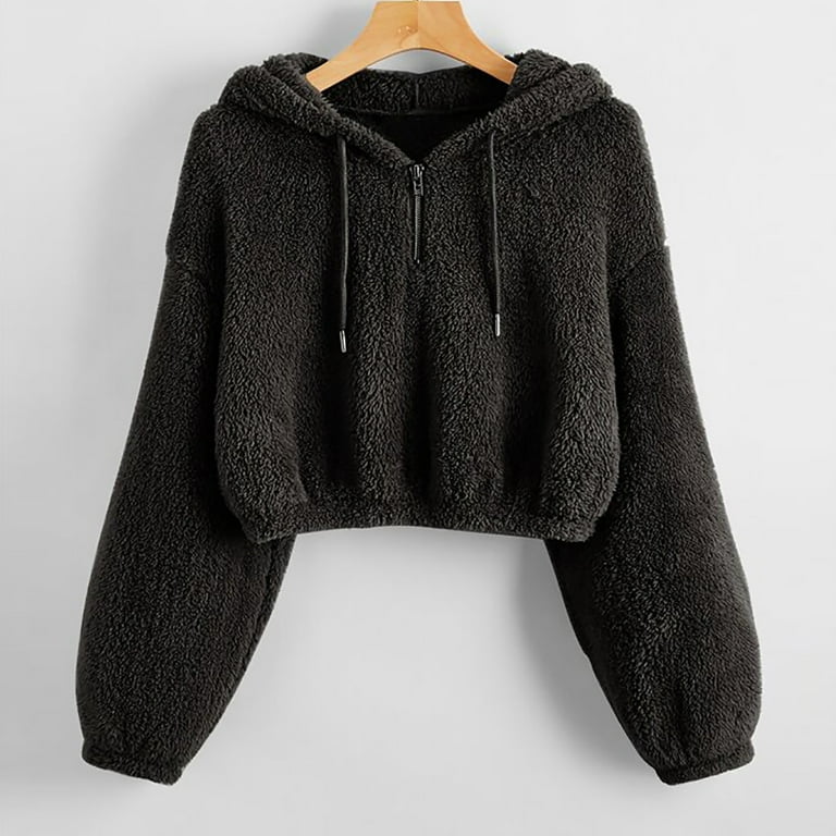 Crop top cheap pullover hoodie