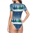 thumbnail image 4 of Naloa Christmas Trees Women's Short-Sleeved Onesie, One-Piece Swimsuit for Parties, dates, clubs - Medium, 4 of 9