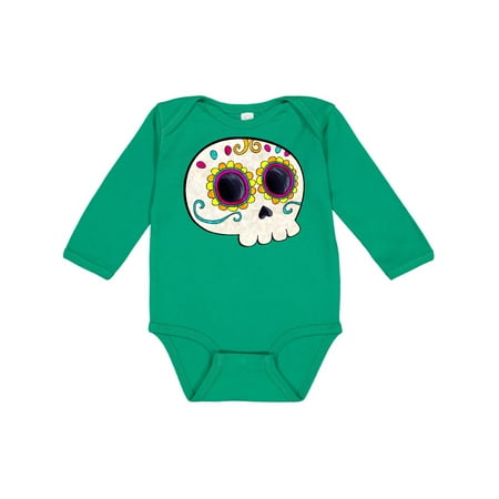 

Inktastic Cute Sugar Skull for Day of the Dead Gift Baby Boy or Baby Girl Long Sleeve Bodysuit