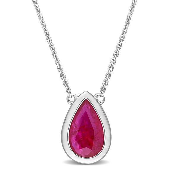 Everly Women's Ruby 14k White Gold Necklace