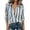 Blue, variant on Womens Tops Button Down Shirts Striped Casual Collared Long Sleeve Blouse Relaxed Fit Blouson Office Wear Army Green