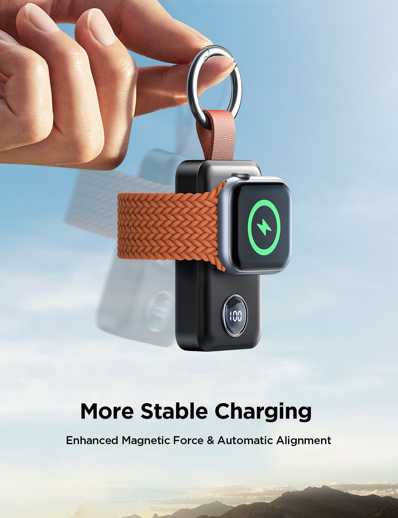 JOYROOM Portable Wireless Charger for Apple Watch, Black photo 2