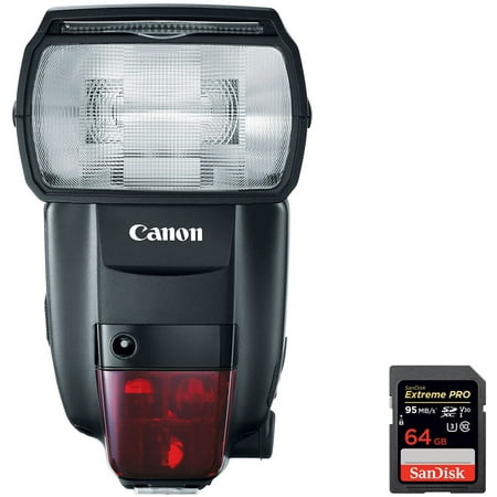 Canon (1177C002) 600EX II-RT Speedlite Professional Flash + Sandisk Extreme PRO SDXC 64GB UHS-1 Memory (Best Memory Card For Canon T3i)