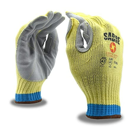 

12-Pack of Cordova 3390XL Sabre Work Gloves 7-Gauge Cct Core Technology Shell Leather Palm Reinforced Thumb Crotch ANSI Cut Level A5 X-Large