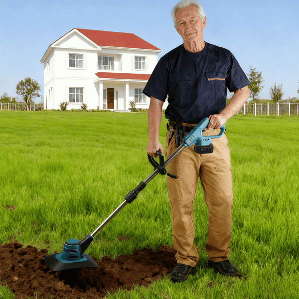 21V Cordless Tiller Cultivator, 800W Electric Garden Tiller, 8.66" Width 6.69" Depth for Yard Planting