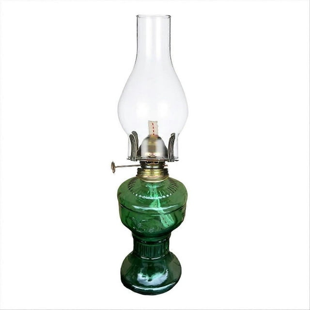 Rustic Oil Lamp Vintage Glass Coal Lamp Oil Lamps for Indoor Green