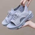 thumbnail image 6 of Xijirk Women Summer Sandals Breathable Platform Wedge Heel Casual Beach Yoga Walking Shoes Lace Up Design Women Sandals for Outdoor Activities and Travel,Grey,6.5, 6 of 9