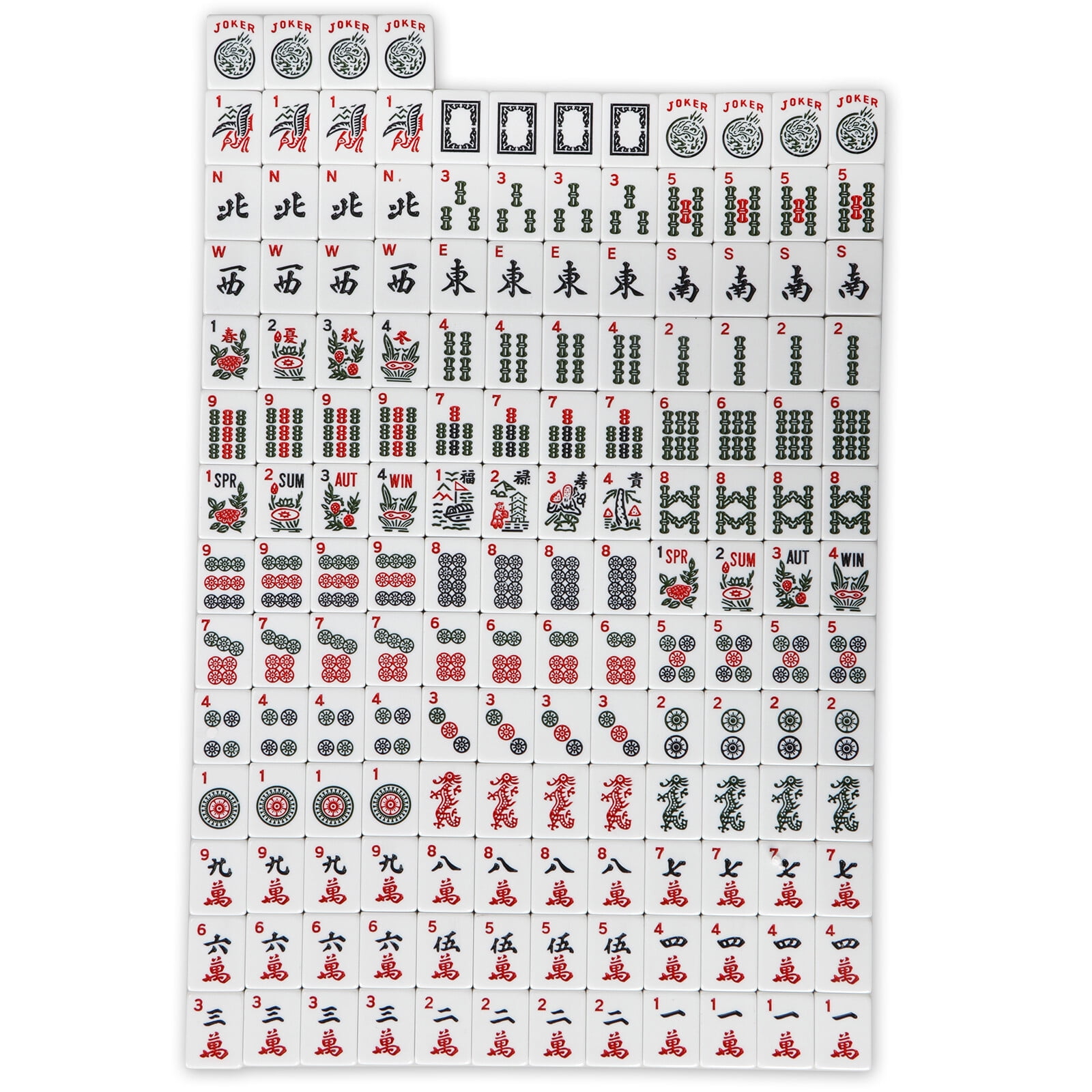 American Mahjong Set with 166 Tiles|Racks with Push|Betting Coins|Dice & Bag