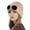 Beige, variant on Winter Knit Beanie with Built-in Wind Glasses Outdoor Skiing Warm Wool Cap Creative Goggle Design Knitted Hat for Men and Women