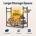 thumbnail image 4 of in Decorative Firewood Storage Log Rack with Bear Pattern Solid Wrought Iron Fireplace Wood Holder Stacker Indoor Outdoor Rustproof, 4 of 7
