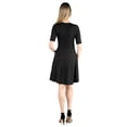 thumbnail image 3 of 24seven Comfort Apparel Maternity Scoop Neck Elbow Sleeve Knee Length Skater Dress, 3 of 4
