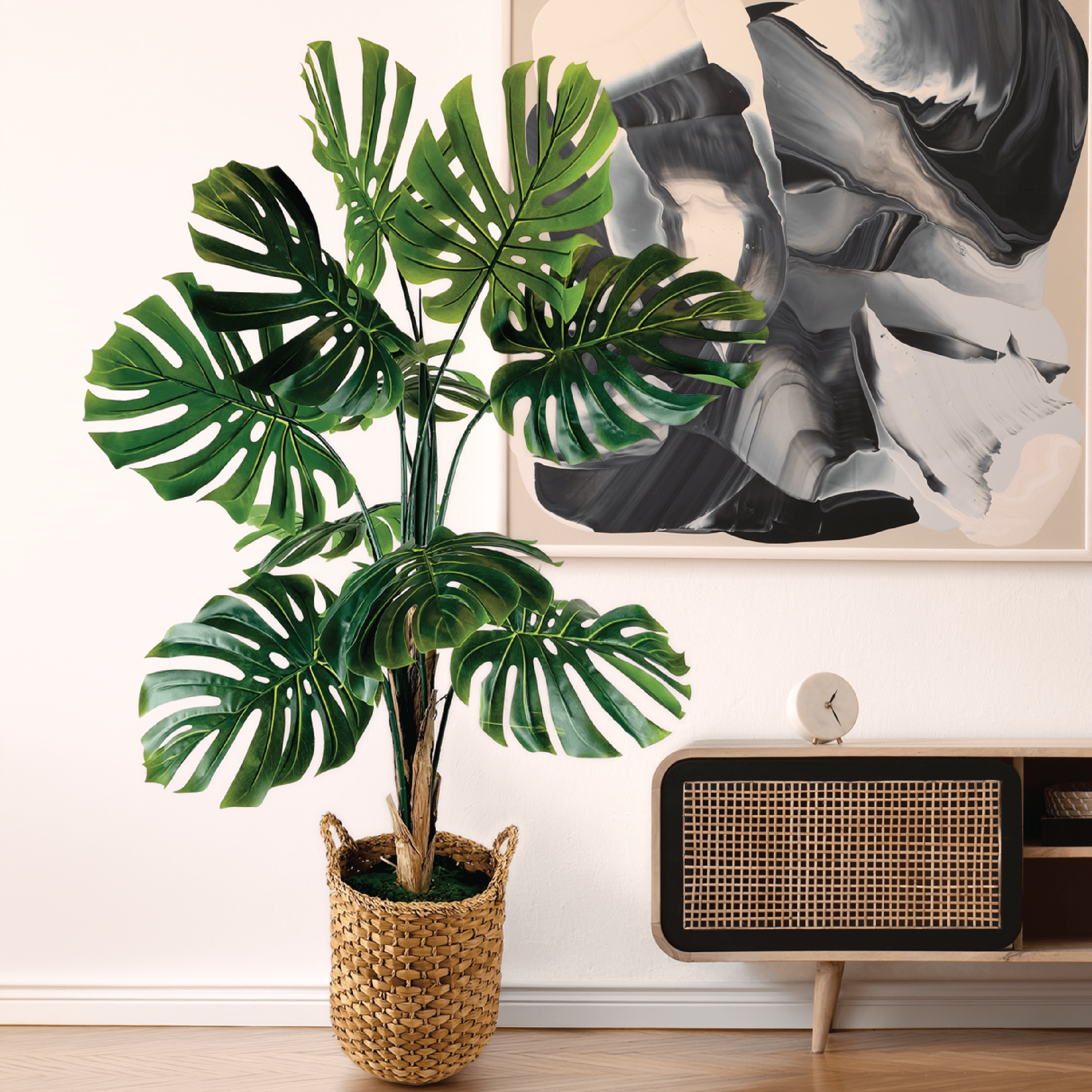 Artificial Plant, LCG Florals 5.5ft Monstera Tree in Deco Basket, Fake Indoor Faux Plant for Living Room, Office, and Home Decor