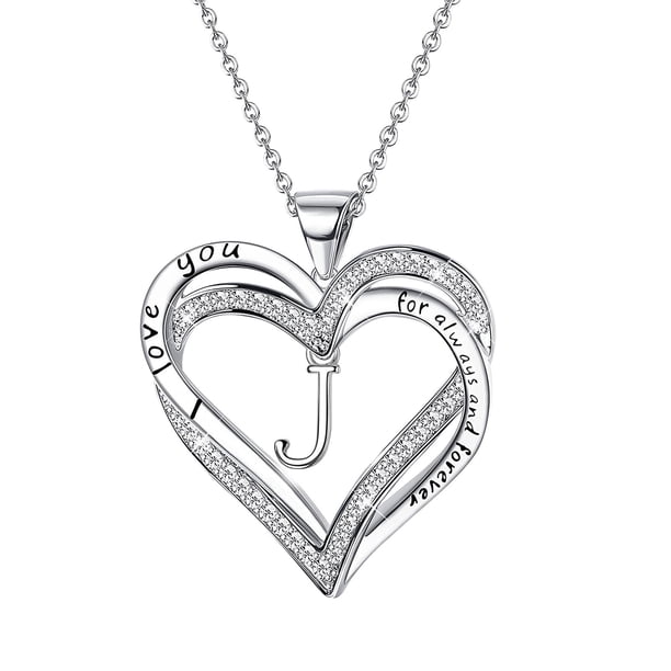 Collar de letra en forma de corazón para mujer Collar con colgante en forma de corazón plateado Wmkox8yii fajkfhkj124