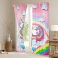 thumbnail image 3 of Homewish Magic Unicorn Animal Black Out Curtains for Kids, Fairy Tale Cartoon Curtains Pack of 2 (42x63 Each), Rainbow Cloud Bedroom Curtains, Living Room Curtains Decor, 3 of 6