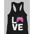 thumbnail image 4 of Gamer Girl Tank Top Gifts LOVE Gaming Gift for Video Gamer Racerback Tank Top XX-Large Black, 4 of 5