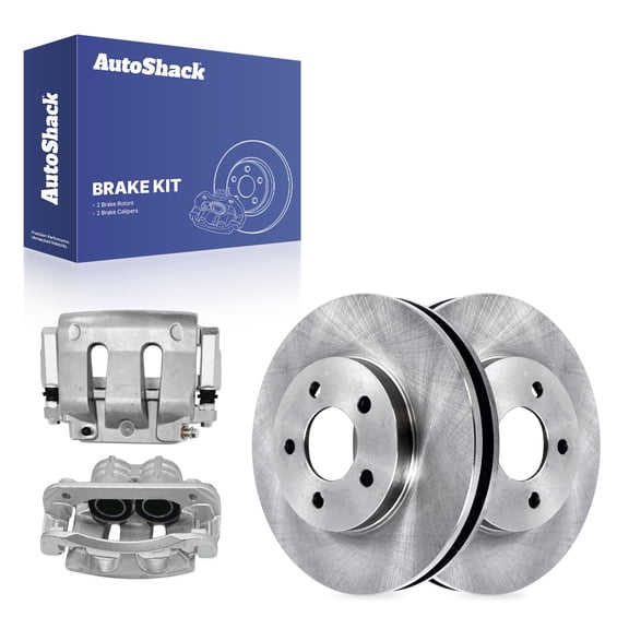 AutoShack Front Vented Brake Rotors   Calipers 4-PC Brake Kit Replacement for 2005-2010 Ford Mustang 11.53" (292.8 mm)