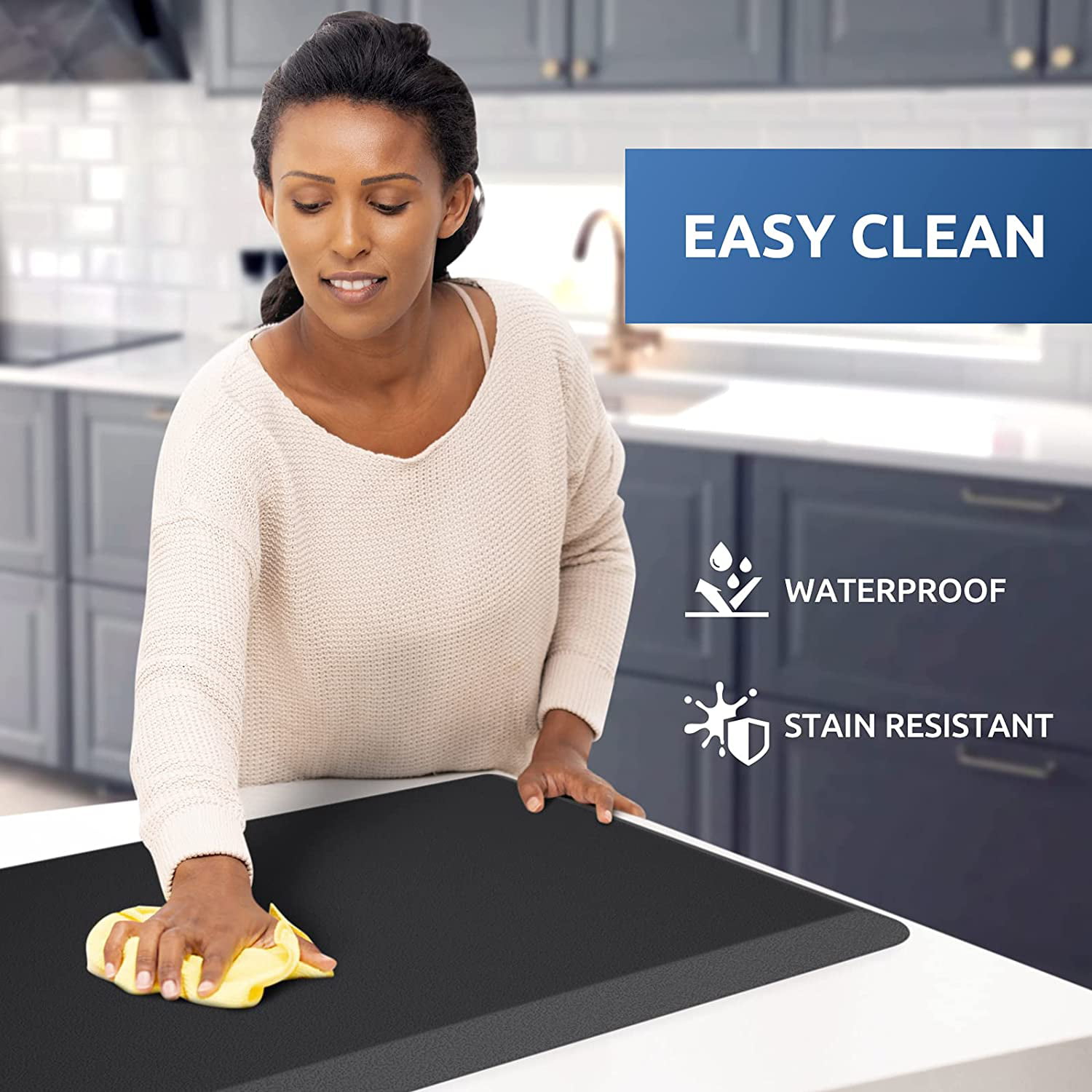 Anti Fatigue Kitchen Mat, 0.39 Inch Thick, Stain Resistant, Padded Cus –  AHPOON