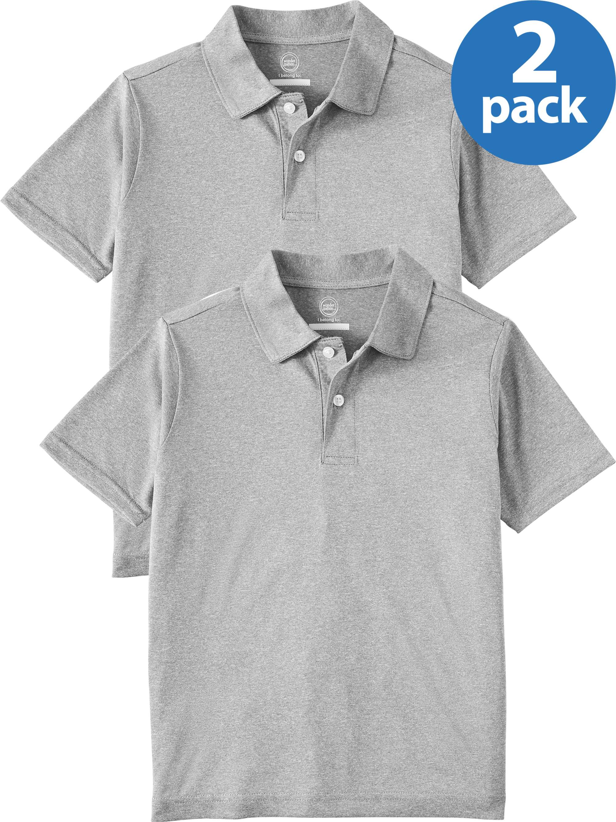 U.S Polo Assn Performance Short Sleeve Polo T-Shirt Girls School Uniform Shirt 2 Pack
