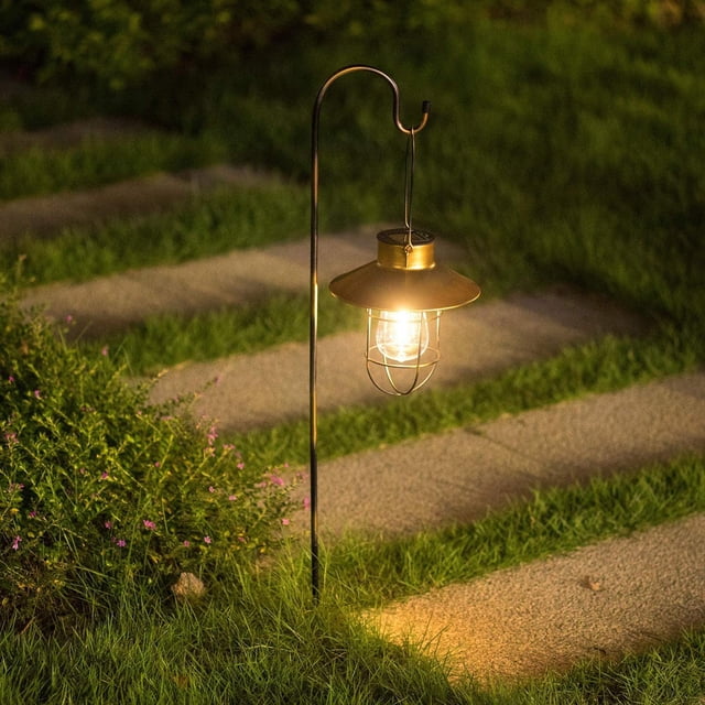 Linternas colgantes solares Lámparas decorativas de jardín colgantes retro blancas cálidas Lámparas decorativas alimentadas por energía solar Negro shamjiam Lámpara de exterior Linterna