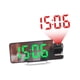 thumbnail image 1 of Reloj despertador con proyección, pantalla LED grande y proyector giratorio, reloj digital Verde, 1 of 9