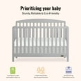 thumbnail image 6 of Dream On Me Odelle 5-in-1 Convertible Crib, Converts from Baby Crib to Toddler Bed, Day Bed, Kids Bed and Full Size Bed, Three Adjustable Mattress Height Positions, Pebble Gray, 6 of 7