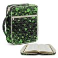 thumbnail image 2 of HELLHERO Clover Quilted Bible Cover, Durable Handle Soft Bible Cover Bag Polyester Quilted Bible Cover Case for School Daily Life, 2 of 9
