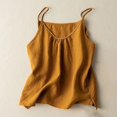 thumbnail image 2 of Garbnen Womens Linen Tank Tops Spaghetti Strap Sleeveless Womens Camisoles Summer Beach Vacation Crew Neck Womens Tunics, 2 of 6
