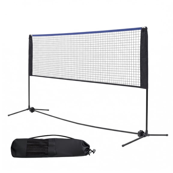 edx Portable Badminton Net Set - 10FT Adjustable Height for Outdoor & Indoor Use, Includes Carry Bag, Easy Setup No Tools Needed, Blue-Black