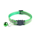 thumbnail image 2 of Shulemin Pets Dog Bell Night Safety Reflective Collar Cat Head Buckle Necklace Neck Strap,Grass Green, 2 of 6