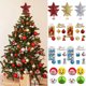 thumbnail image 2 of Christmas Tree Decorations Hanging Ball Star Ornaments Golden White Red Metal Bell Christmas Home Decorations Party Supplies, 2 of 5