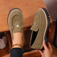 thumbnail image 2 of Rokment Womens Rhinestones Penny Loafers 2026 Spring Fall Fashion Casual Suede Sparkly Chunky Slip on Walking Oxfords Dress Shoes B Size 9, 2 of 7