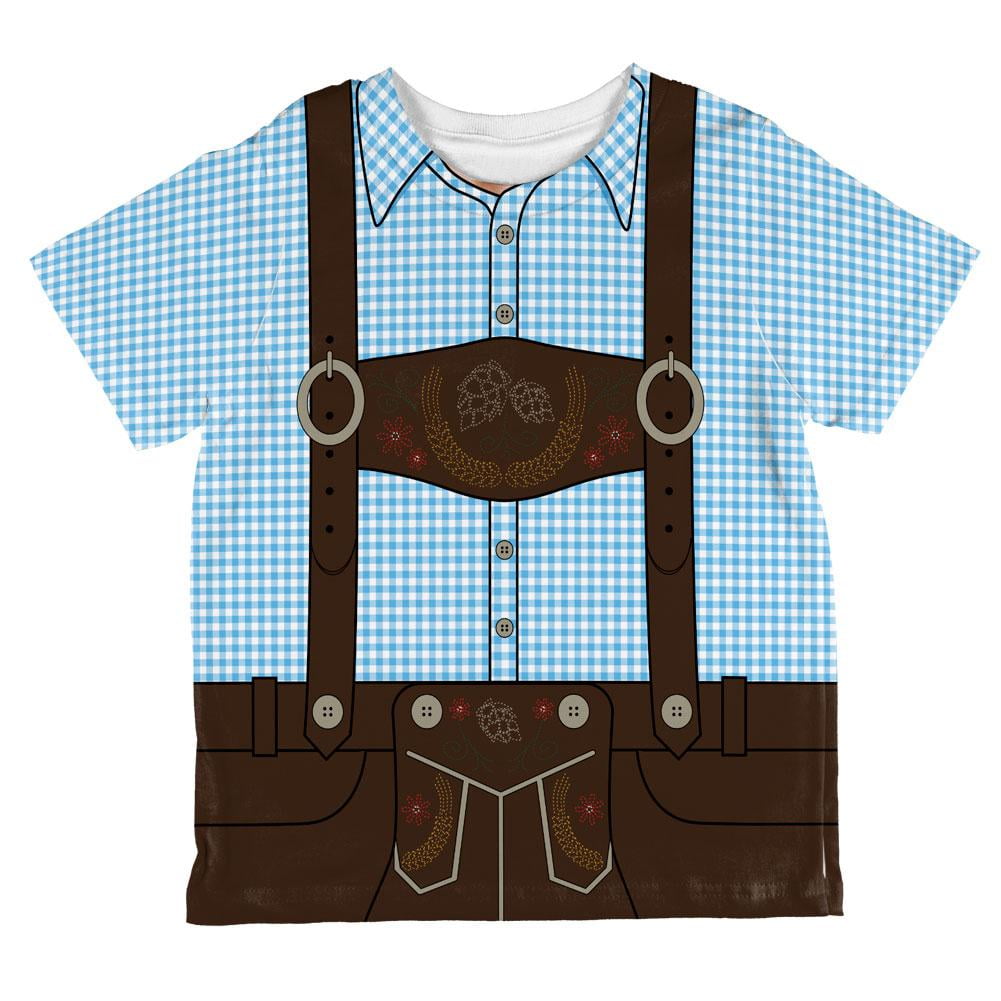 Oktoberfest Lederhosen Costume German Brown Suspenders All Over Toddler