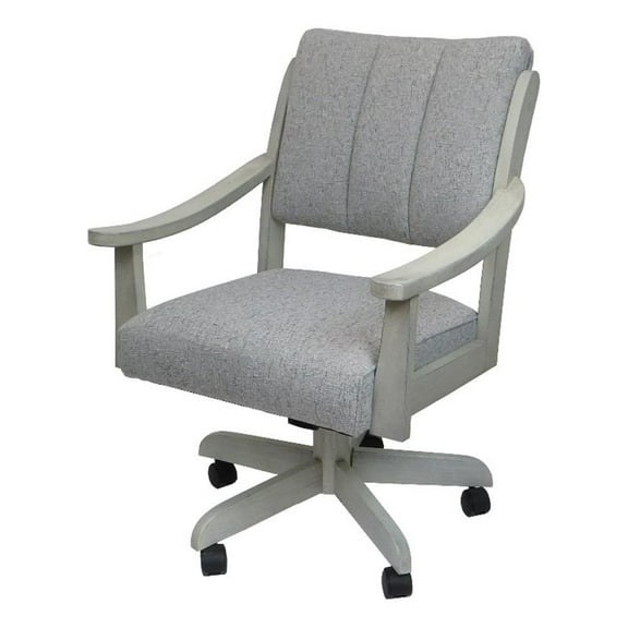 Casa Caster Solid Wood Dining Chair - Hemsath Slate Fabric -  ET Wood