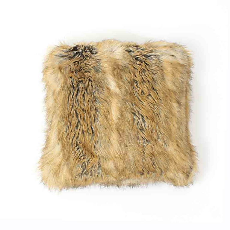 Quality Home Faux Fur Pillow Insert Not Included Amber Fox
