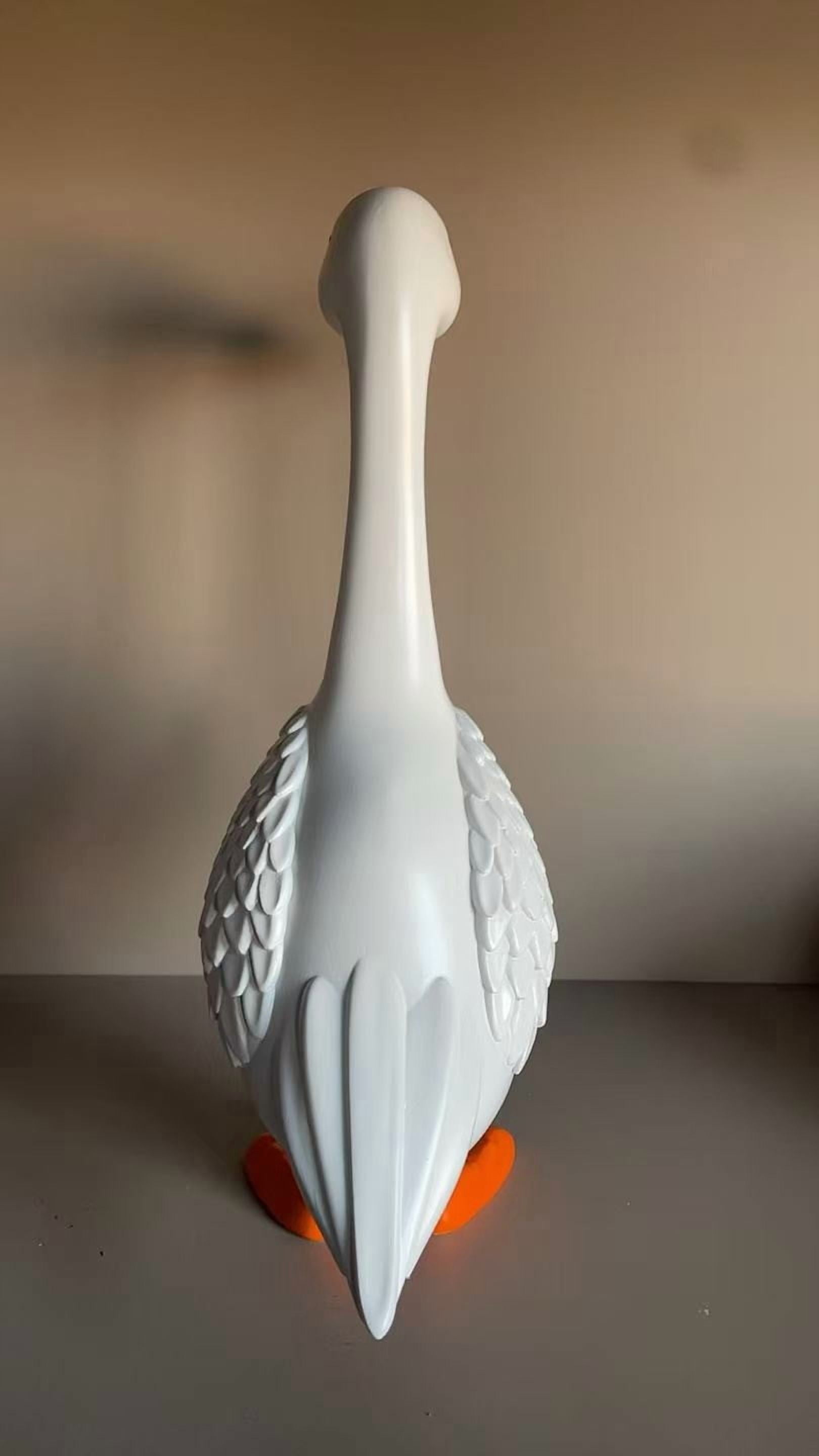 Large White Goose Statue, High Resin Garden Goose Sculpture, Yard Farm Swan Figurine Ornament,White Swan Figurines for Home Porch Backyard Patio Lawn Decor,Farmhouse Decor
