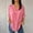 Pink, variant on Casual Women's Tops Fashion Plus Size Women's Casual Loose Oversized Irregular Solid Color Long Sleeved V-neck Top/shirt