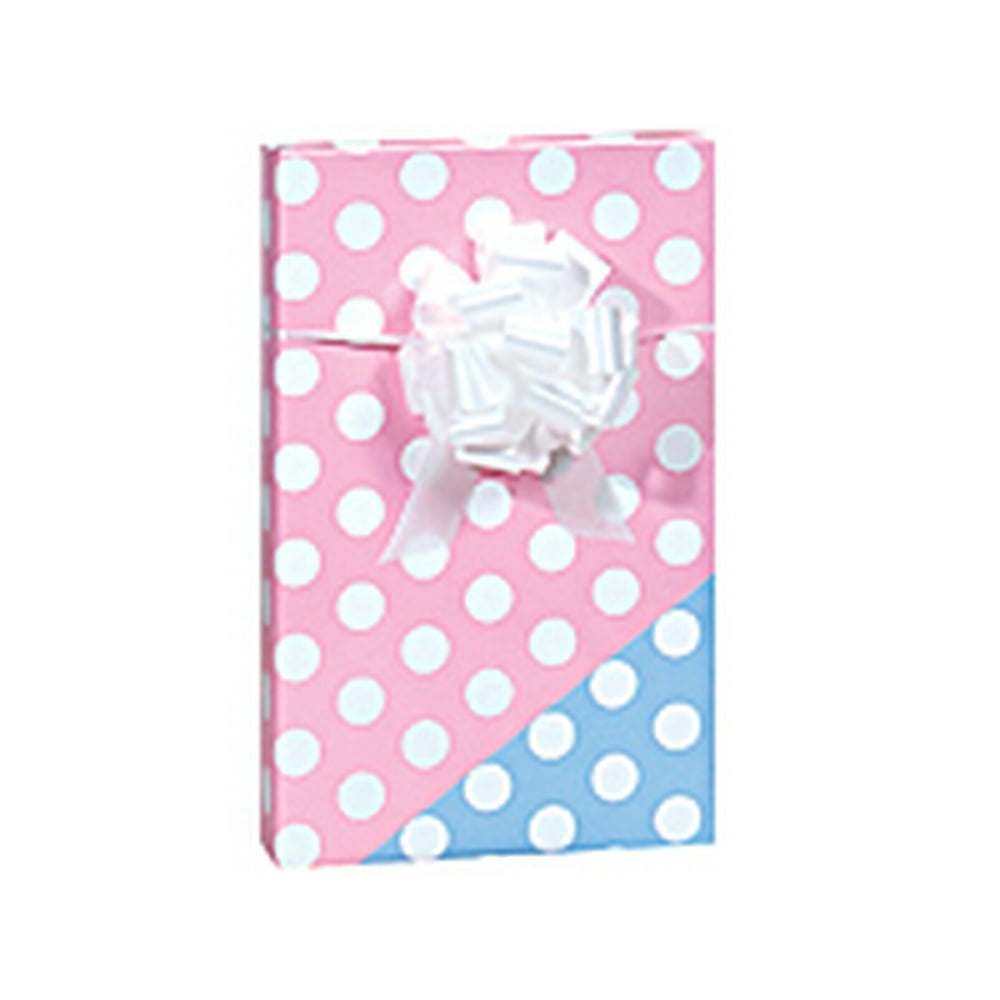 Reversible DoubleSided Pink Blue Polka Dot Baby Shower Birthday