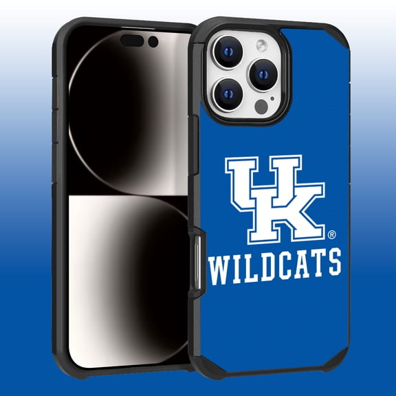 Apple iPhone 16 Pro Max (6.9) - Licensed NCAA University of Kentucky Wildcats logo on Light Blue Textured Dual Layer Case