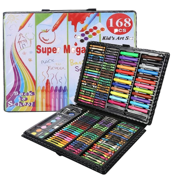Juego de bolígrafos artísticos de 168 Uds., caja suavizante de colores brillantes surtidos, bolígrafos de colores al agua ampliamente utilizados para dibujar y pintar
