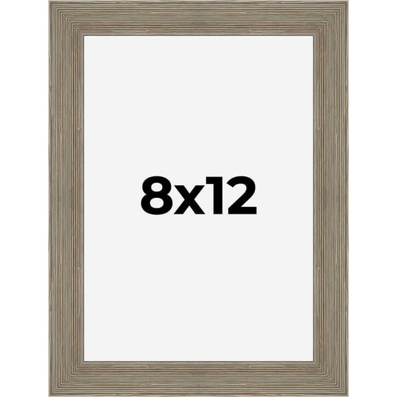 8x12 Frame Gray Barnwood Rustic Solid Wood Picture Frame | 1.5 Inch Moulding Width | Includes UV
