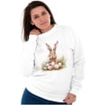 thumbnail image 3 of Vintage Easter Bunny With Eggs Women Crewneck Sweatshirt Brisco Brands S, 3 of 5