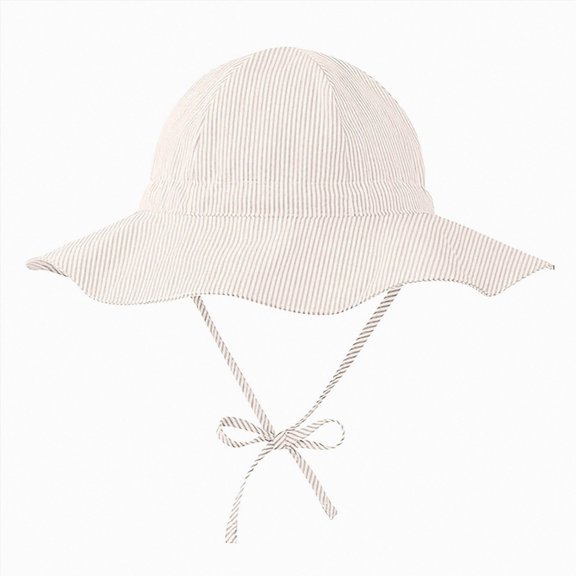 Baby Girl Sun Hat Summer Foldable Beach Hats Sun Wide Brim Toddler Bucket Hat Cap,2-4 Years,Beige Hat